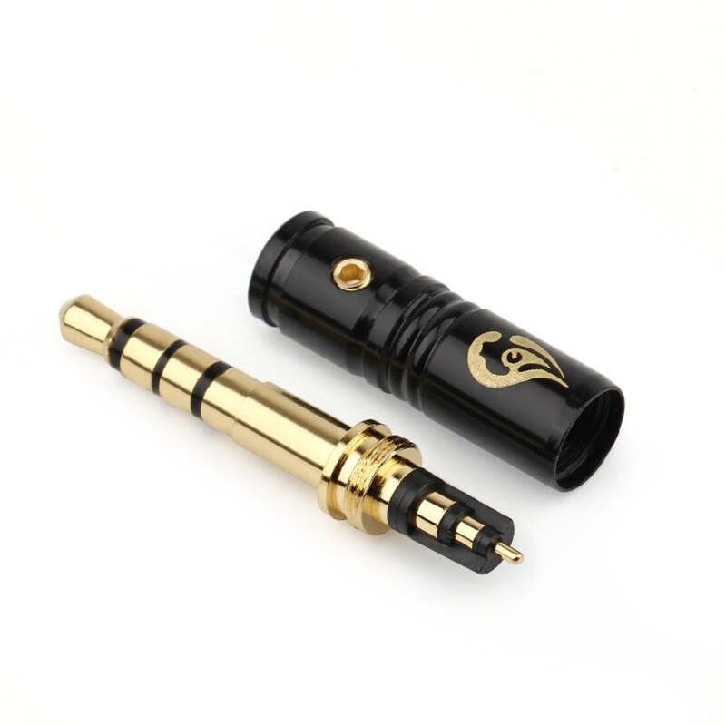 3.5mm Mannelijke Plug 4 Pole Soldeer Vergulde HiFi Hoofdtelefoon Pins 3.5mm Audio Jack Voor AH-D600 D7100 mm400 3.5mm evenwichtige Adapter