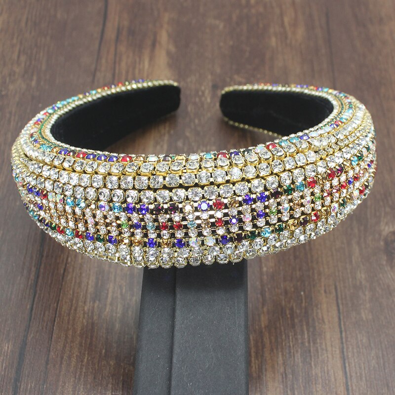 Strass pérola pelota luxo pesado indústria barroco sparkly grande acolchoado headbands ab cristal acessórios feminino bandana: Luxury  headband