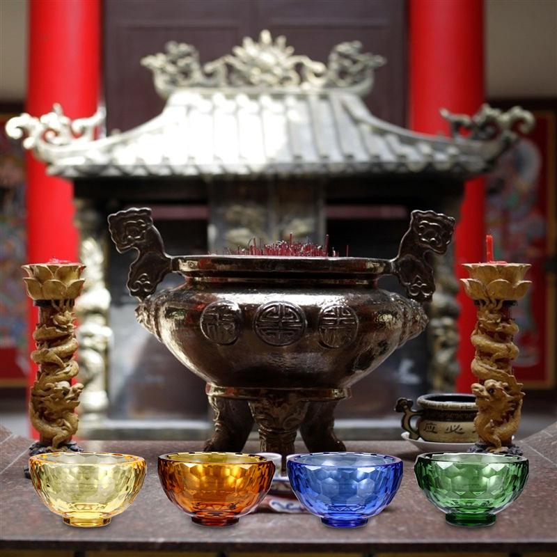 Bol d'eau bouddhiste tibétain, 4 pièces, tasse d'eau bénite, bol d'offrande bouddhiste, pour Temple, maison, d'intérieur