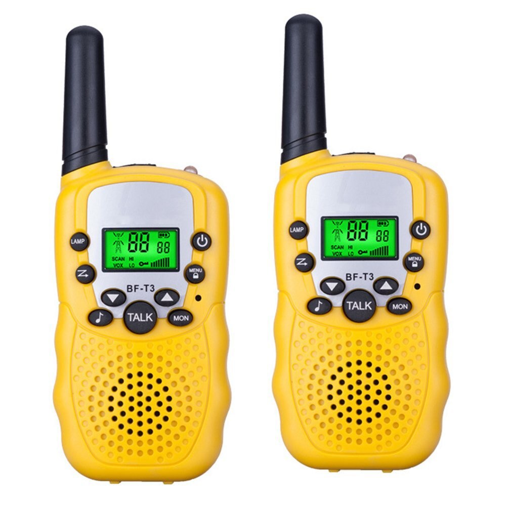 2pcs OPPXUN T388 Mini Children Walkie Talkie Kids Portable Ham Radio Station Cb UHF Headset Transceiver Christmas Telefon: Big yellow - 2pcs