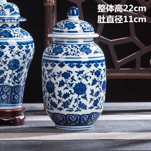Réservoir de stockage en céramique, porcelaine bleu-blanc Antique, réservoir de stockage pour la maison, artisanat de décoration, accessoires de salon: C