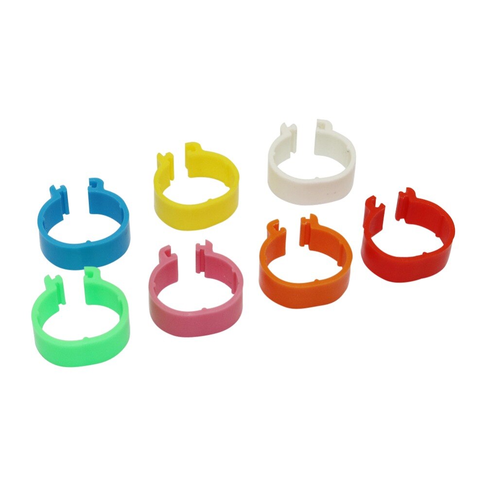 7 Kleuren Kip Voet Ring Binnendiameter 1.6Cm Plastic Gesp Soort Clip Ringen Kip Eend Gans Vogels Voeden Benodigdheden 210 Pcs