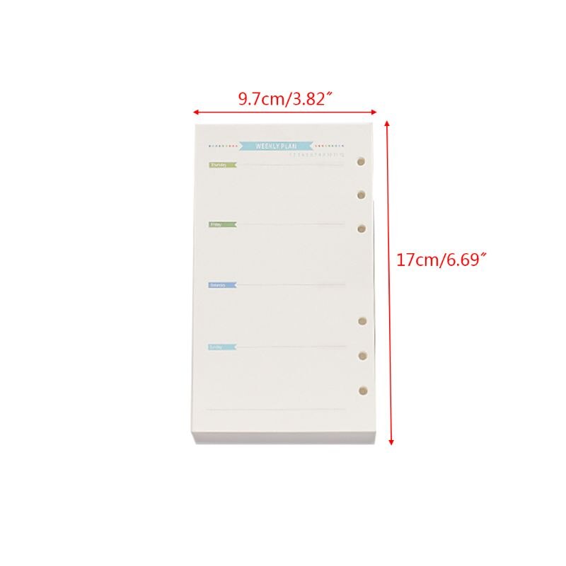 6 gaten vulling binnenpapier dagboek week maand planner voor  a5 losse bladen notitieboek
