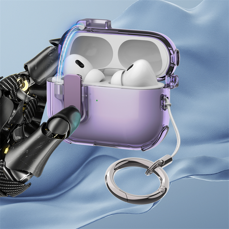Case for airpods 4 3 funda Luxury Electroplated Silver Translucent Protecitve Case for apple air pods 4 pro 2nd soft cover