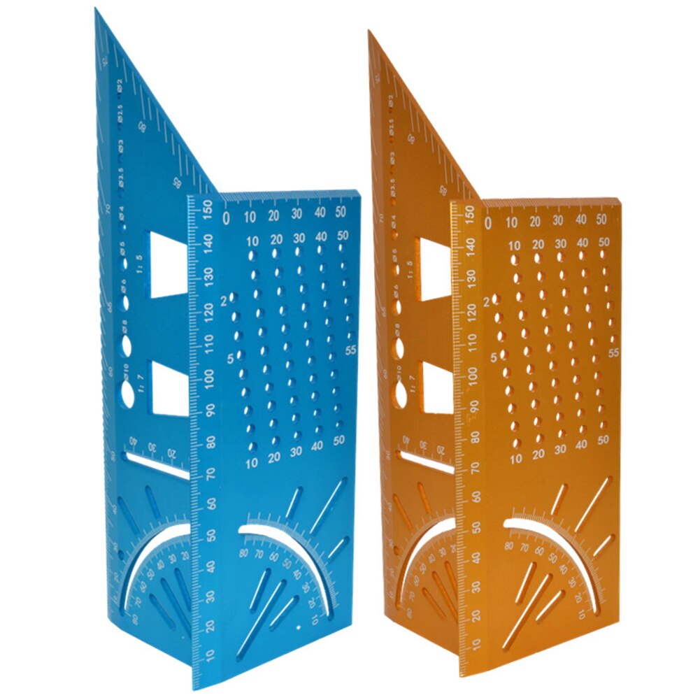 Aluminum Alloy Carpenter Marking Miter Gauge Angle Bevel Dovetail Template Drill Guide Horizontal Angle Woodworking Scribe Tool