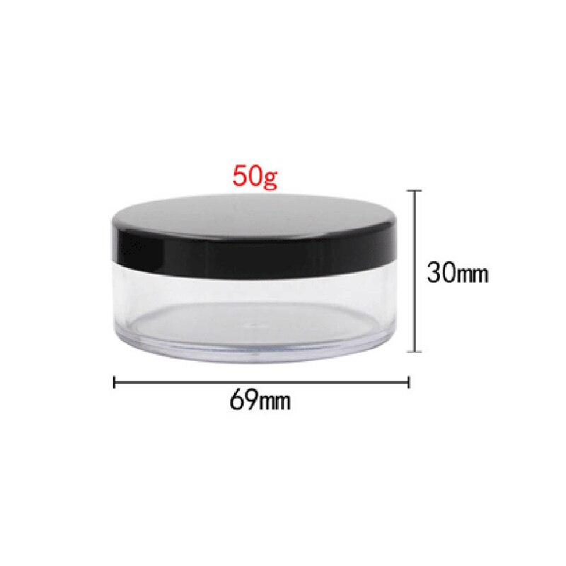 Pot de poudre cosmétique vide avec capuchon, pot de poudre Portable 50g, boîte compacte pour poudre de maquillage,