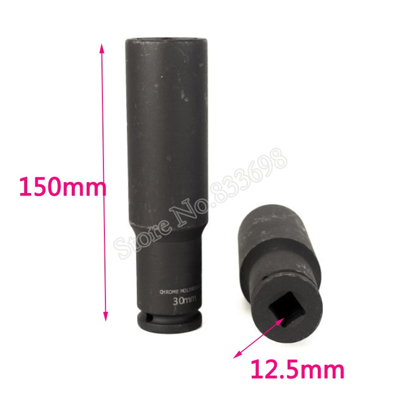 One Pcs 1/2" Lengthen Impact Socket Adopter Air Sockets 6 Point 17 18 19 21 22 24 27 30 32mm for Electric Impact Air Pneumatic