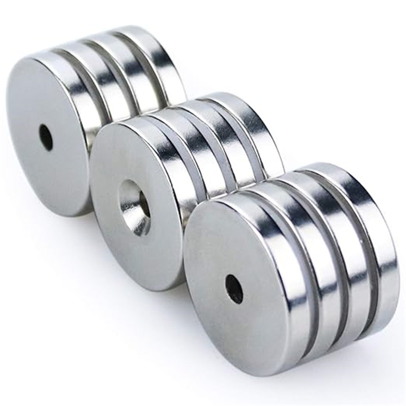 2/4/6 pièces D25/32mm-néodyme, néodyme de terres rares avec trou fraisé et feuille de fer, armoire néodyme avec vis
