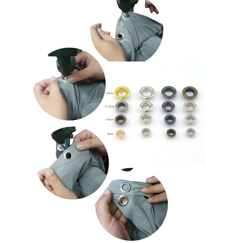 200sets/lot No Sew metal brass eyelets with washer 14mm*8mm small round metal grommets 7color 22#