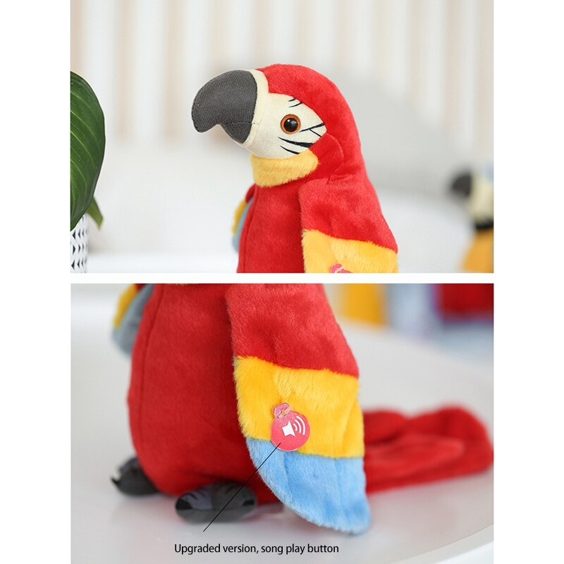 Praten Papegaai Pratende Papegaai Knuffel Elektronische Vogel Pet Talking Pluche Papegaai Voor Kinderen Vroege Onderwijs Speelgoed (Blauw)