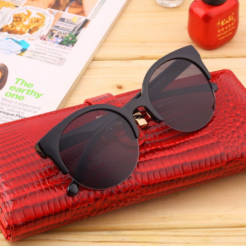 Gafas de sol con montura de círculo de forma redonda clásicas Unisex a la con montura Semi sin montura para hombre al aire libre gafas de sol únicas para mujer