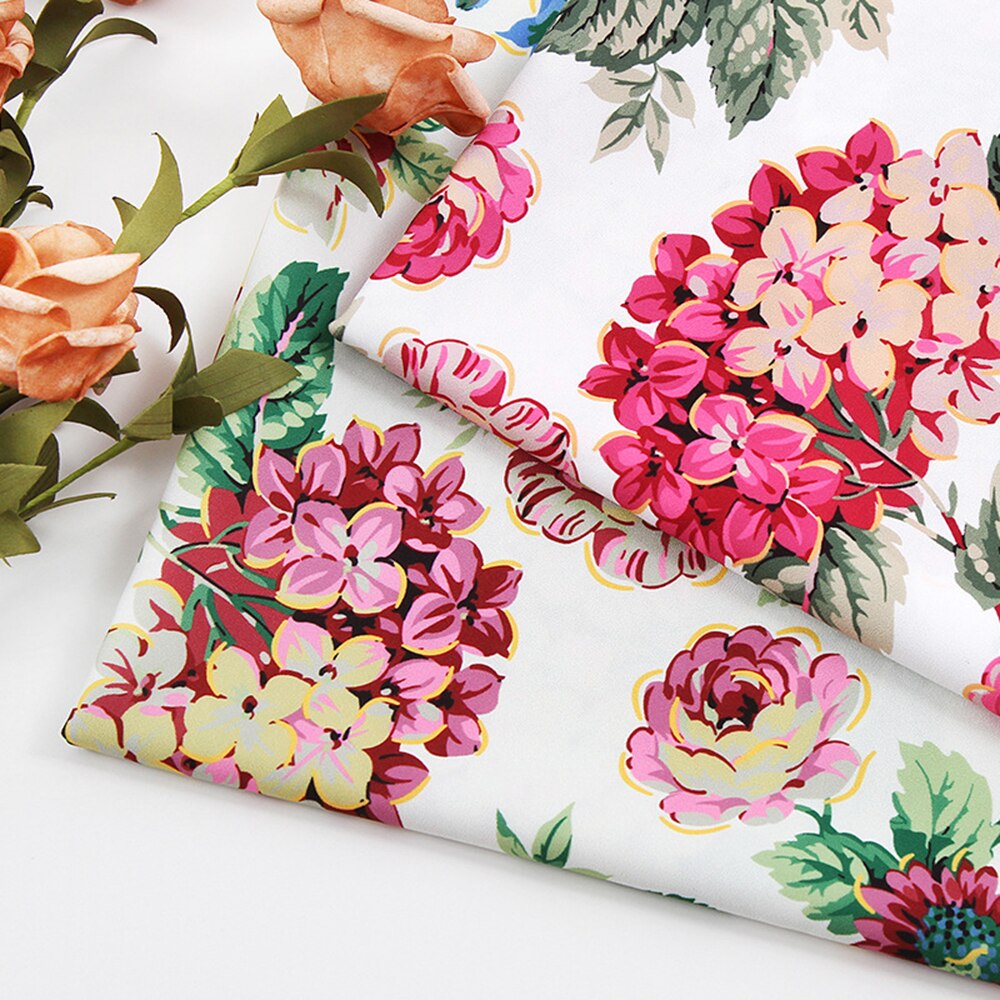 Vestidos de mujer hechos a mano DIY, falda de algodón, telas Vintage, tela de retales, estampado de flores, patrón de tela de algodón, 1M * 1,5 M
