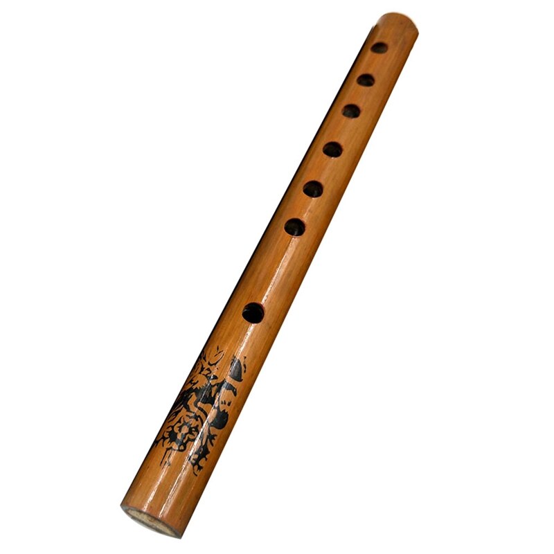 1PC Chinese Traditional 6 Hole Bamboo Flute Vertical Flute Clarinet Student Musical Instrument Wood Color 24CM
