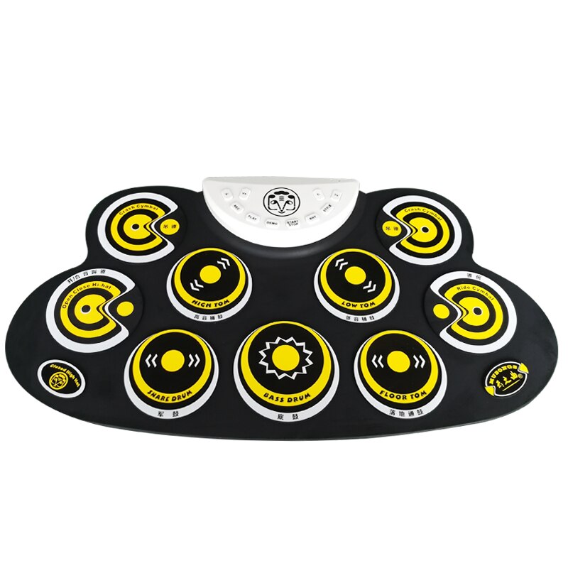 Batteria Digitale 9 Pad Batteria Elettronica Portatile Asmuse - 9 Pad Silicone Con Bacchette - Bluetooth E Ricaricabile Batteria Musicale