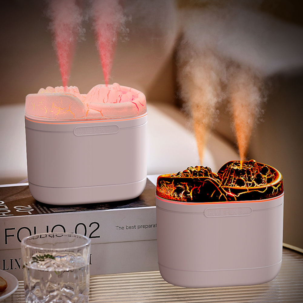 1200ml luftfugtere med stor kapacitet, usb, dobbelt vand, skrivebord, lydløs, dobbelt spray, husholdningsrum, kontor, tågeluftfugter