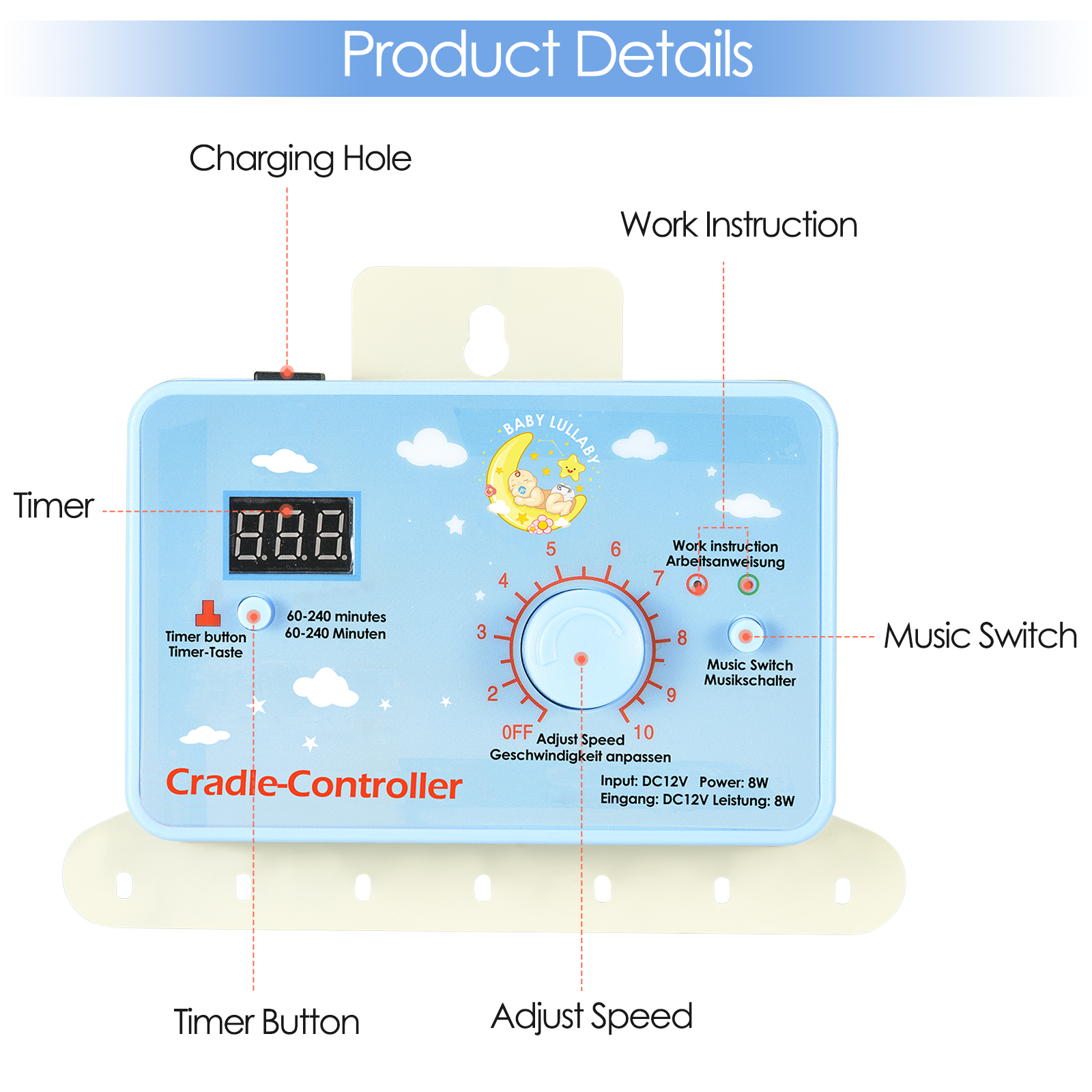 1 Set Electric Baby Swing Controller Baby Bouncer Cradle Driver Timing Function 12W Hanging Basket up and down controller