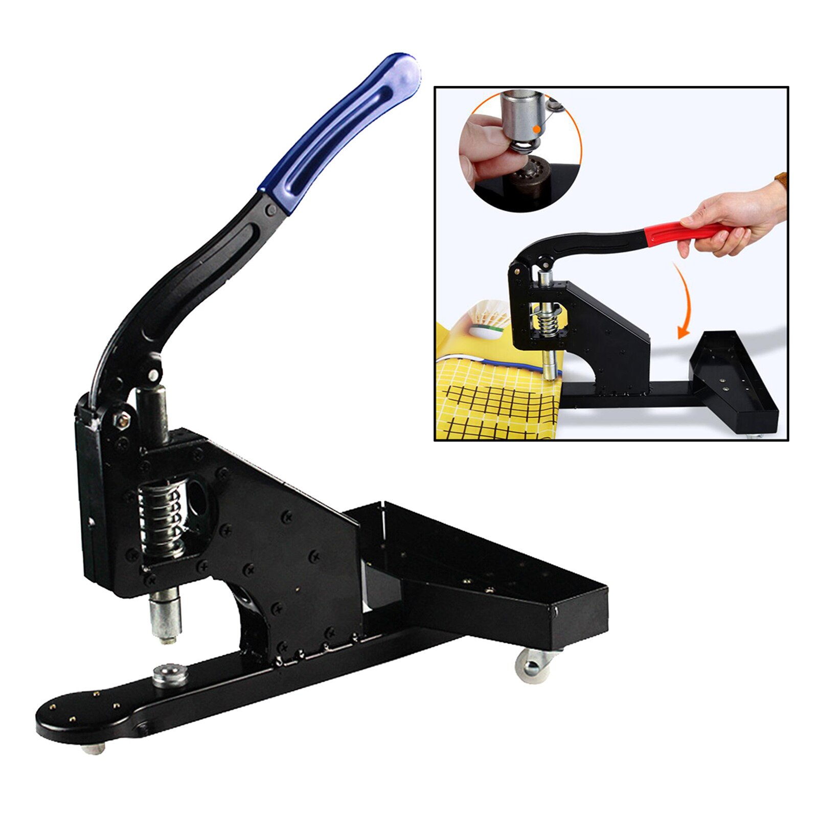 Hand Press Grommet Machine Snap Button Pressing Hole Punch Manual Installation Tool w/ 11mm Dies for Fastener Sewing Clothes