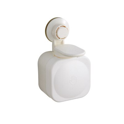 Sugekop flydende sæbedispenser hånd tilbage presseflaske til badeværelse organisere skum og flydende sæbeboks: Hvid