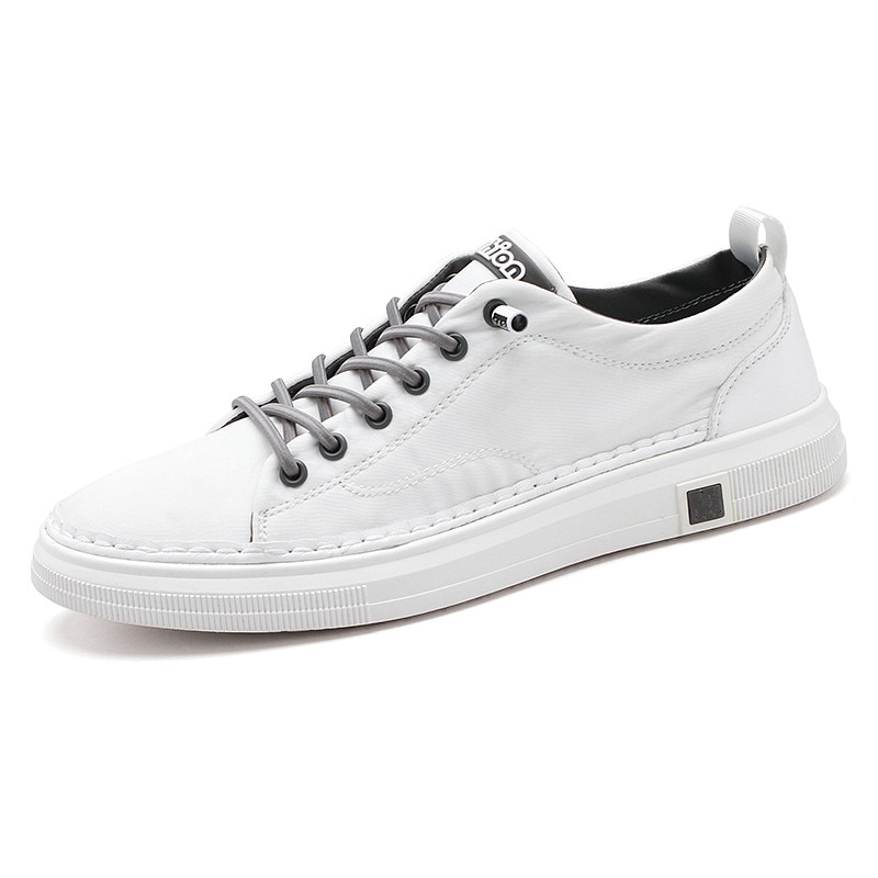 Men Casual Shoes White Leather Canvas Shoes Men Breathable Shoes Sneakers Loafers Men's Moccasins Chaussure Homme *