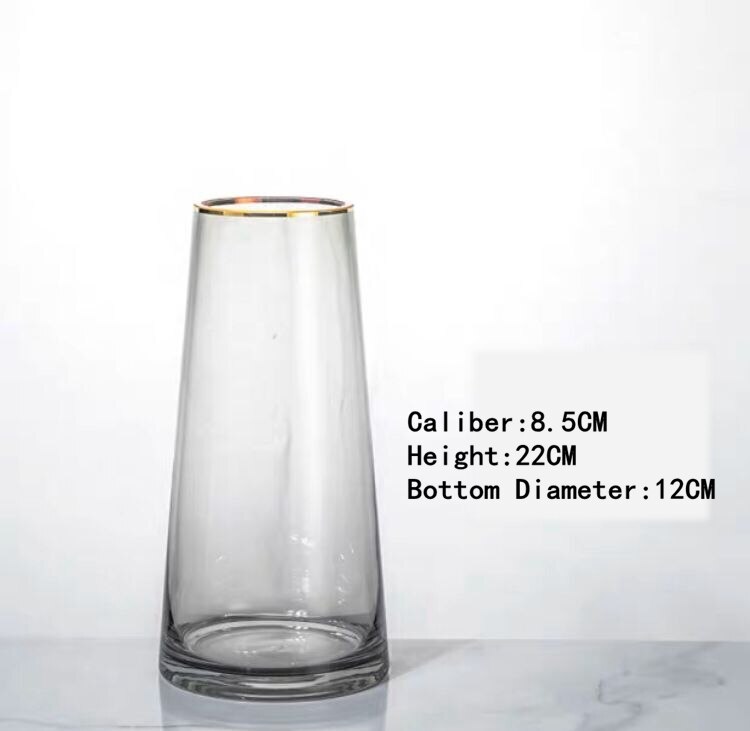 Nordic Glass Vase Flower Vase Tabletop Vase Flower Arranging Home Decoration: grey small