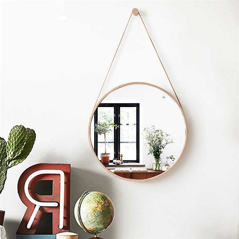Round Hanging Mirror Round Make Up Mirror Bathroom Wall Hangings With Hanging Strap Girl Mirror Bathroom Bedroom Cruise