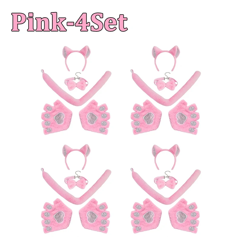 Neue handgemachte Halloween Stirnband Sets Cosplay Zubehör Katze Klaue Handschuhe Ohr Stirnband Maskerade Party Foto Requisiten: Blau