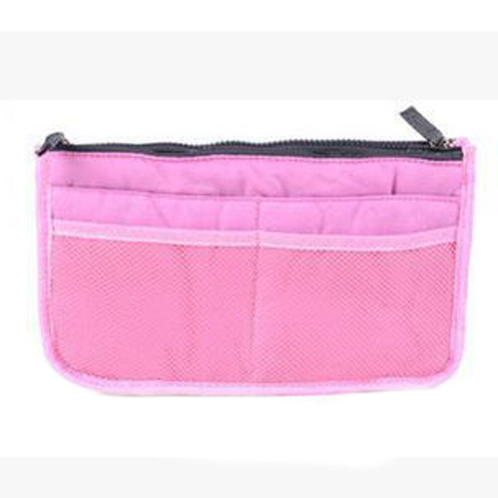 Portable Multi Function Dual Zipper Storage Bag Cosmetic Organizer Holder Outdoor Convenience Bags Sport Storage Bag: Pink 