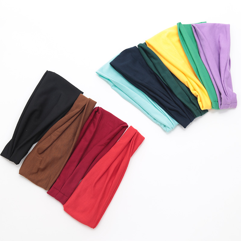 Nuevas bandas elásticas para el cabello de Color sólido para mujer, diadema de Yoga, turbante de , aro para el cabello para maquillaje, diadema anudada vintage, accesorios para el cabello