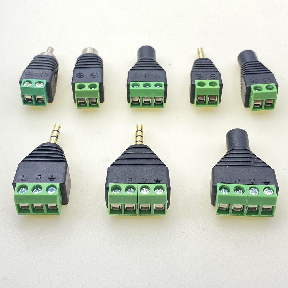2/5/10 pcs 3.5mm jack headphone plug 3 pole/4 pole stereo Male/Female connector solderless audio head to terminal plug diy