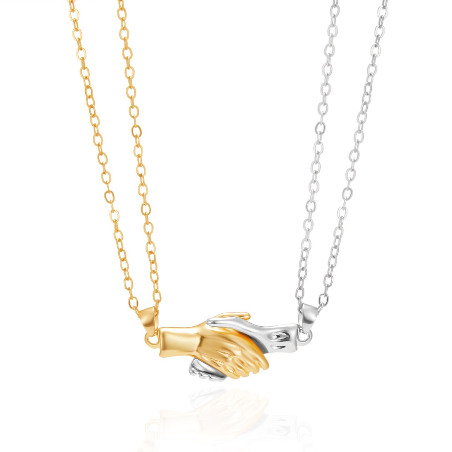 Collier de Couple magnétique pour femmes, pendentif d'amitié, cœur, Distance, breloque à facettes, de saint valentin, 2 pièces/lot,: 8