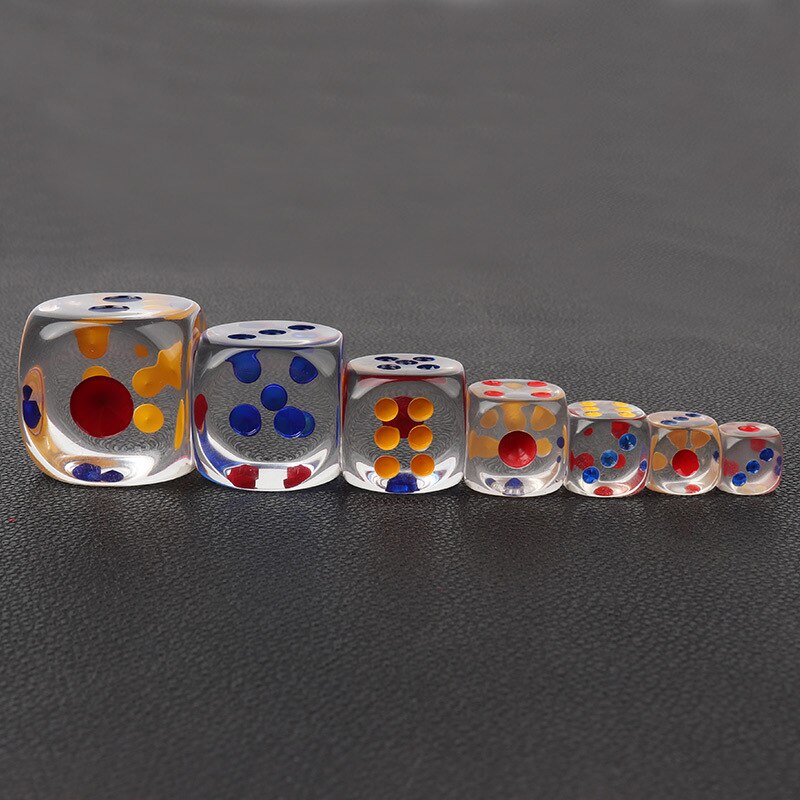 Acrylic Dice Transparent Round Corner Boutique Game Dice 10 suits
