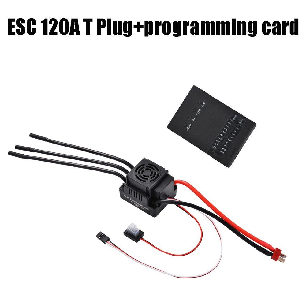 Impermeabile ESC 60A 80A 120A S-80A S-120A Brushless ESC Regolatore di Velocità Elettrico con 5.5V / 3A BEC per 1/8 1/10 1:10 RC Auto: 120A Tplug  card