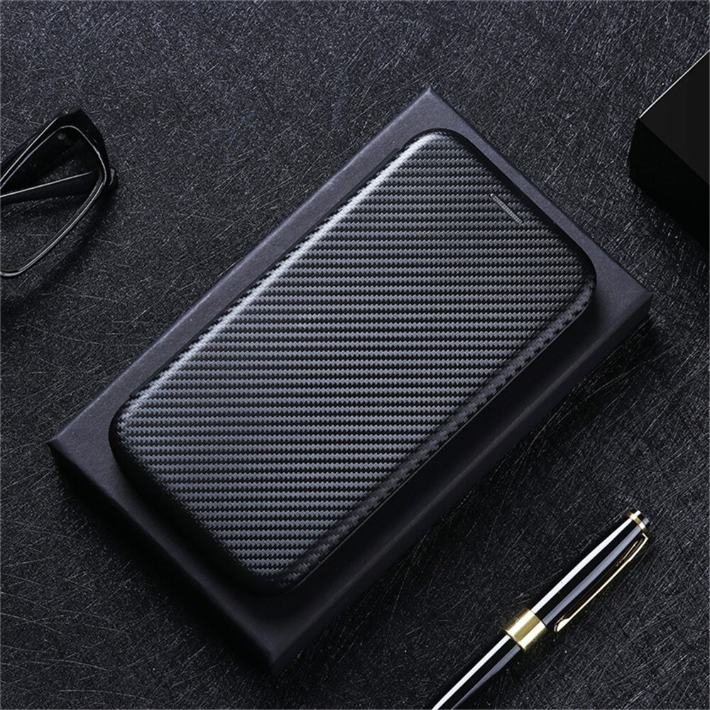 For Apple iPod Touch 5 6 7 Luxury Carbon Fiber Skin Magnetic Adsorption Case For Apple iPod Touch5 Touch6 Touch7 Phone Bag: Touch 5 / black