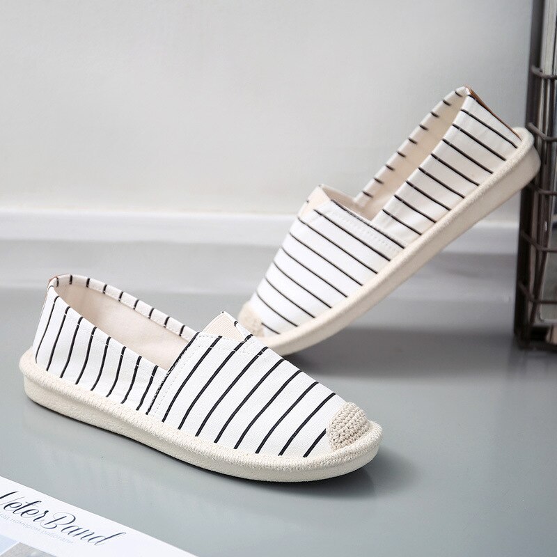 Streep Platte Schoen Vrouwen Casual Visser Schoenen Zomer Dames Slip Lichtgewicht Ademend Loafers Lui Flats Zapatos Mujer