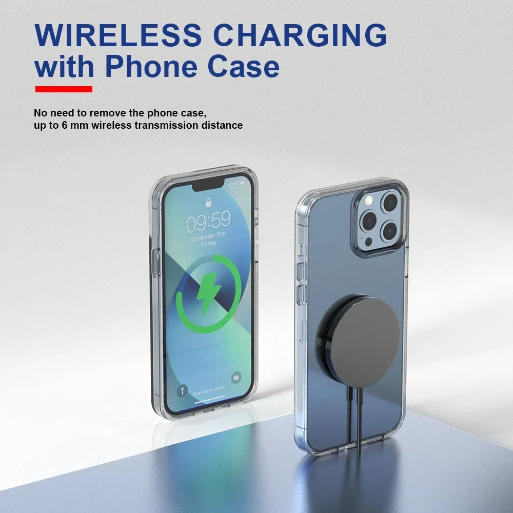 Cargador inalámbrico magnético para iPhone, base de carga rápida, 30W, 15, 14, 13, 12, 11 Pro Max, Airpods PD y USB A