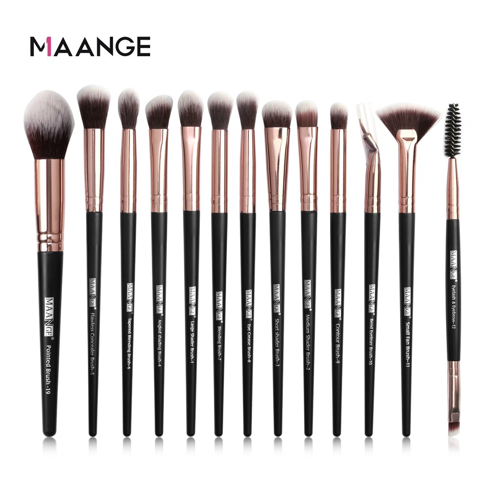 Maange 13 pçs pincéis de maquiagem conjunto profissional sombra fundação blush pó eyeliner eyelash lábio compõem escova cosméticos ferramenta: 13pcs HJ