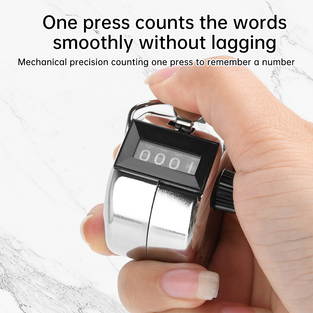 1pc Digital Hand Tally Counter Manual Counting Golf Clicker Training Counter 4 Digit Number Hand Held Tally Counter Mini Mechani