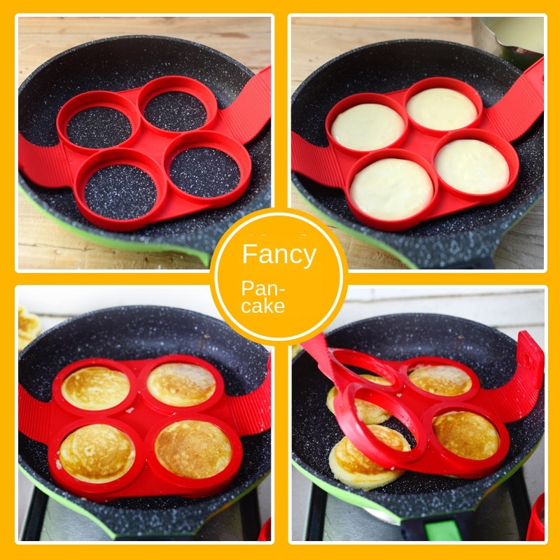 1 stk silikone non stick fantastisk æg pandekage maker ring køkkenredskaber omelet forme flip komfur æg ring skimmel værktøjer til kage