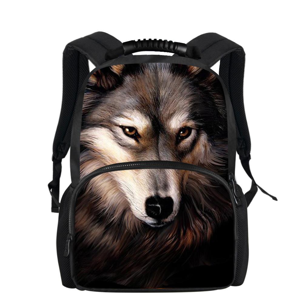 Twoheartsgirl Cool Animal Wolf Print School Backpack for Boys 3d Kids Bagpack Printing Men Student Laptop Backpack 17inch: Z6011A