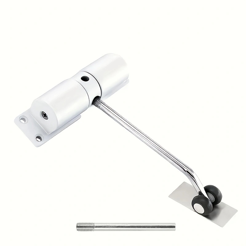 Automatischer Türschließer aus Metall, verstellbar, robust, Sicherheitsfeder, langlebig, umwandelbar, für Scharniertür, Innen- und Außenbereich: WHITE