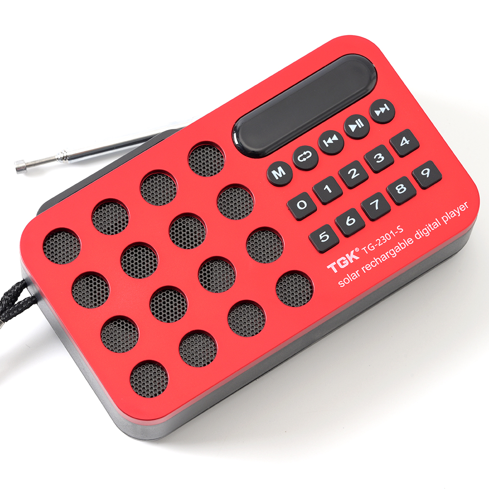 Digital Radio Speaker Music Player Bluetooth-Compatible Solar Charging/Rechargeable Battery Operated MP3 Player Built-in Speaker