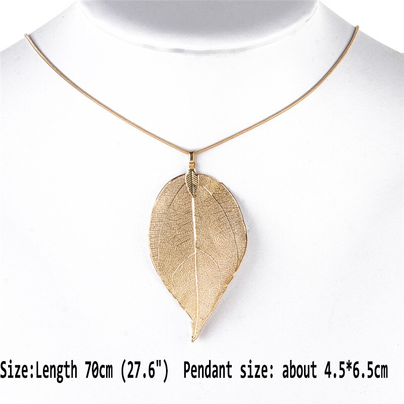 Simple Classic Pendant Necklace Feather Necklace Long Sweater Chain Statement Jewelry Choker Necklace For Women Leaf Chocker: 11