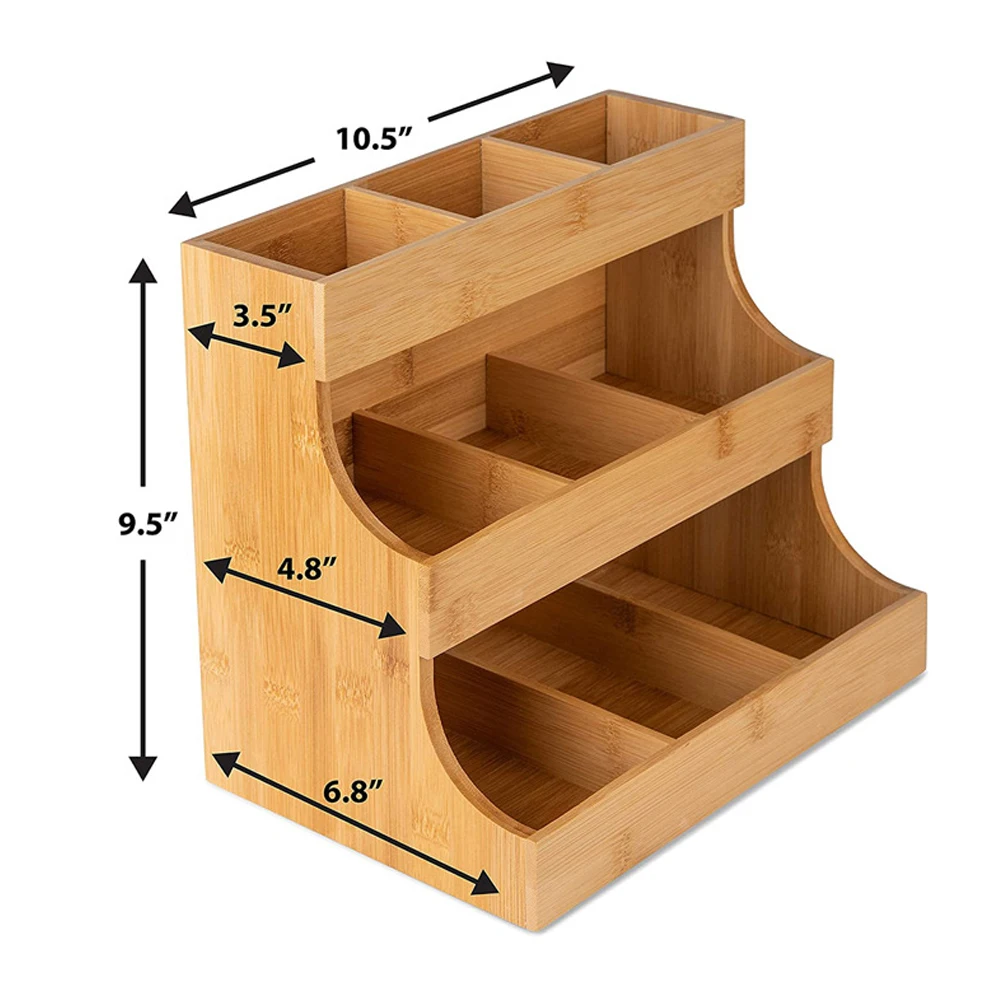 Thee Organizer Koffiehouder Doos Pakket Opslag Specerij Houten Rek Suiker Station Plank Container Bar Pakketten Staan