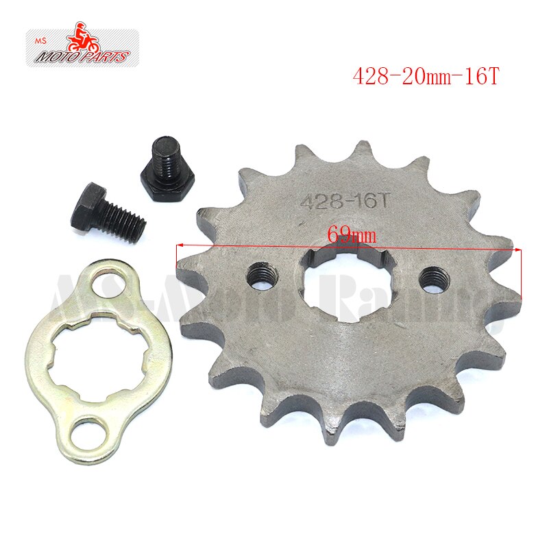 428 10-19 Tooth 20mm ID Front Engine Sprocket for Stomp YCF Upower Dirt Pit Bike ATV Quad Go Kart Moped Buggy Scooter Motorcycle: 16T