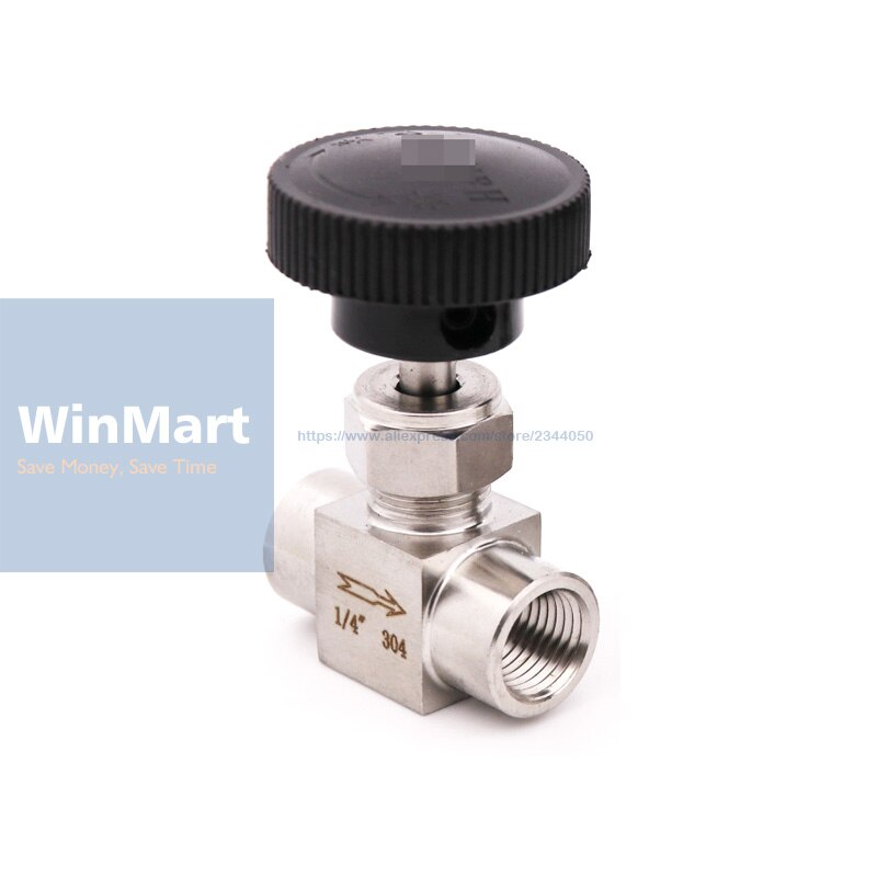 1PC 1/4" 304 Stainless Steel Female Needle Valve Water Gas Oil Flow Control