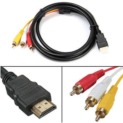 Onvian Hdmi Hd Kabel Om 3RCA Audio Kabel Met Scart Twee-In-een Adapter Kabel 1.5 Meter Voor projector/Dvd/Tv Audio Connector