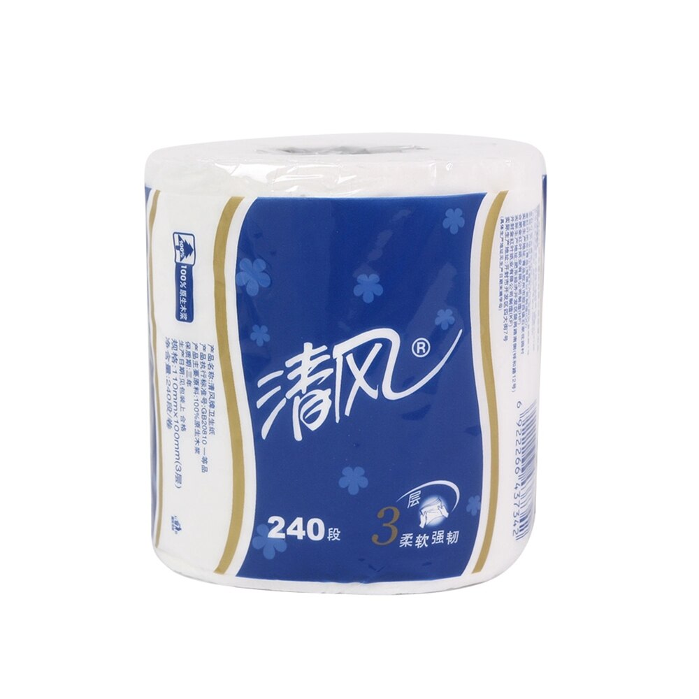 China Well-Known Brand Breeze 10 Rolls Toilet Paper Bulk Bath Tissue Home Bathroom White Soft 3 Ply Roll Raw Pulp Raw Materials