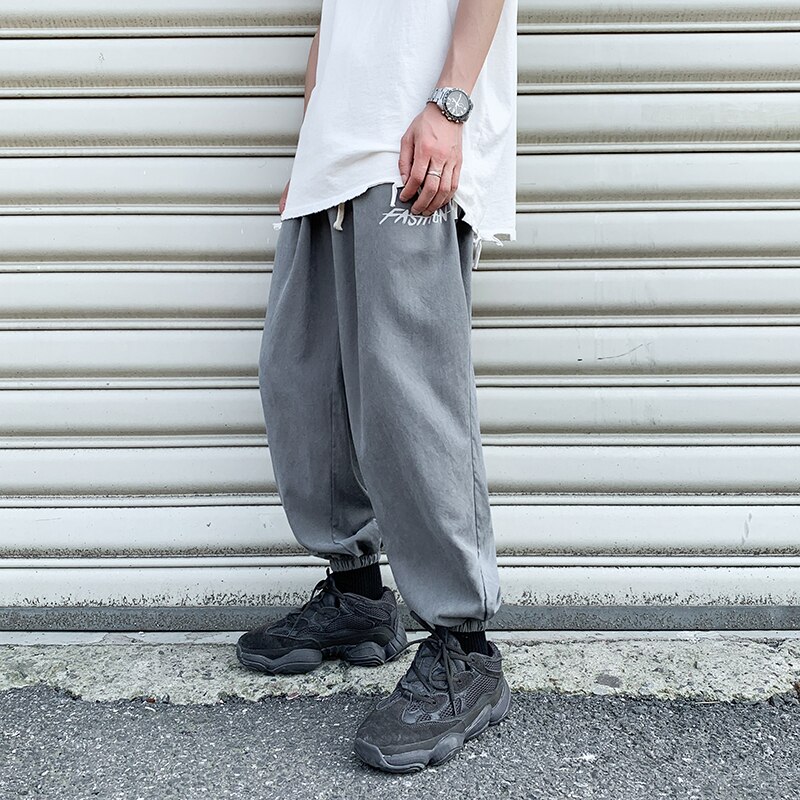 Streetwear bukser menn bukser ankellange løs hofte hopp bukser herre harem joggere uformelt joggebukser menn bukser til menn: Kinesisk størrelse xxl / Grå