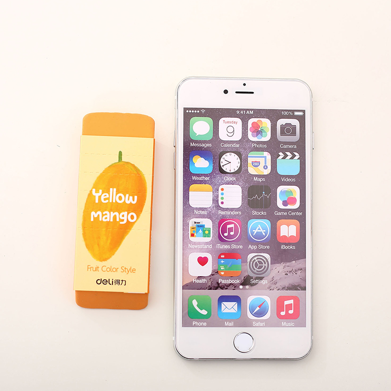 Super Big Soft Plastic Eraser Fruit Color Pencil Rubber Eraser Safe Material No Smell Office School Stationery Deli 71050