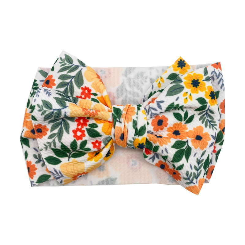 Lenço de cabeça estampado para crianças, europa e américa, acessórios para cabelo, arco grande, macio, elástico, acessórios para bebês: 19